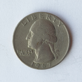 Монета четверть доллара, США, 1967г.